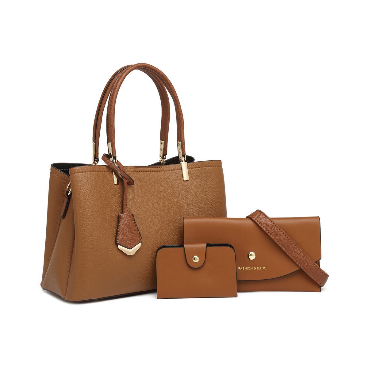 Elegante set tote madre-figlia - Borsa a tracolla e a spalla di grande capacità con più scomparti, borsa alla moda in pelle PU per donna_voghion.com