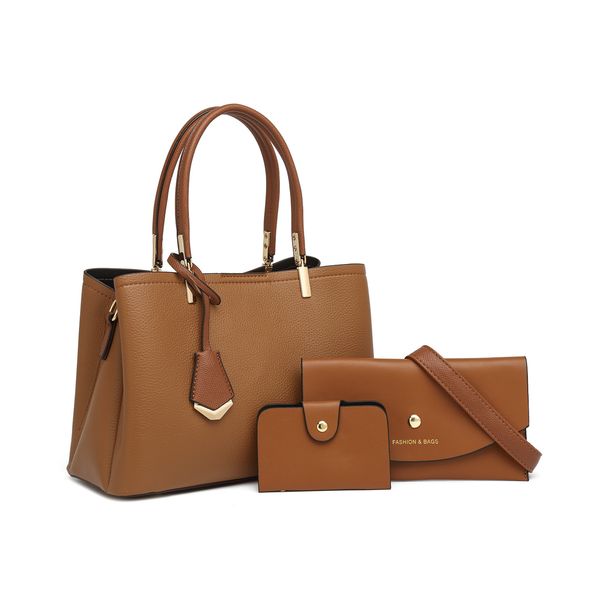 Elegante set tote madre-figlia - Borsa a tracolla e a spalla di grande capacità con più scomparti, borsa alla moda in pelle PU per donna_voghion.com