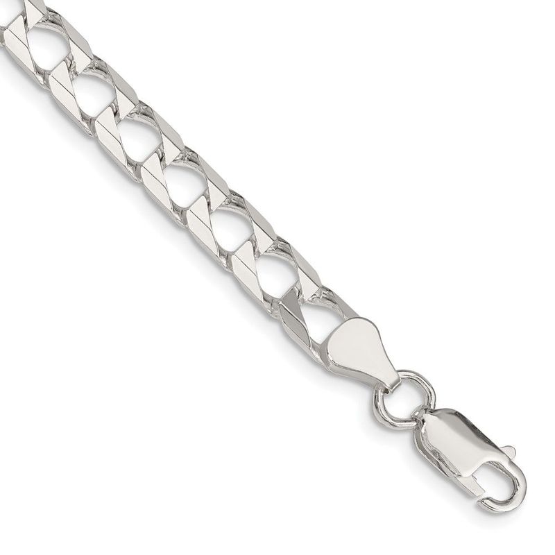 Sterling Silver 6.25mm D/C Square Curb Chain_voghion.com