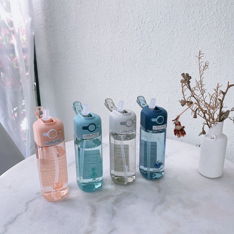 Korean Style Straw Ins Girl Plastic Anti-drop Student High Appearance Sports Pregnant Women Water Bottle Cup_voghion.com