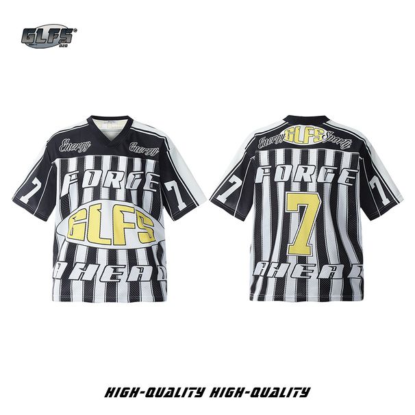 Herrenbekleidung American Sports Jersey Mesh Stripes Nr. 7 Casual Rogue Kurzarm Paar BF Lazy Summer Kurzarm T_voghion.com