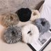 Real rabbit fur hat female warm plush headband retro evening wind vintage lady fluffy headband_voghion.com