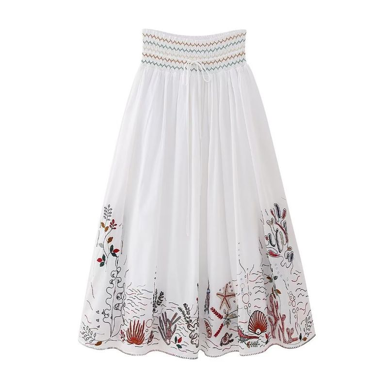 Vêtements pour femmes, nouvelle mode, chemise courte brodée décontractée, haut + jupe taille haute, 8WS_voghion.com