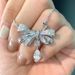 Full Diamond Zircon Bow Pendant With Water Droplets, And Versatile Necklace, Women's Collarbone Chain, New Neckchain,_voghion.com