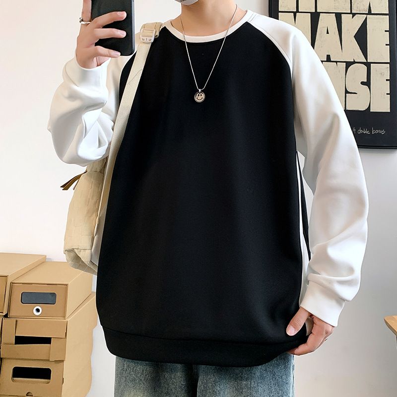 ​​"Streetwear Corduroy Crewneck - Oversized Color-Block Pullover With Cuffed Sleeves (M-5XL)"​​_voghion.com