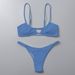 Damenbekleidung Zweiteiliger Badeanzug für Damen, einfarbig, Hosenträger, sexy Tanga-Bikini-Badeanzug_voghion.com