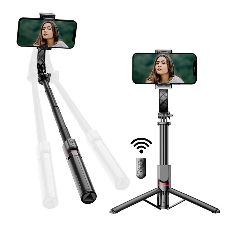 Smart phone universal joint stabilizer with remote control, aluminum expandable selfie stick tripod, for autom_voghion.com