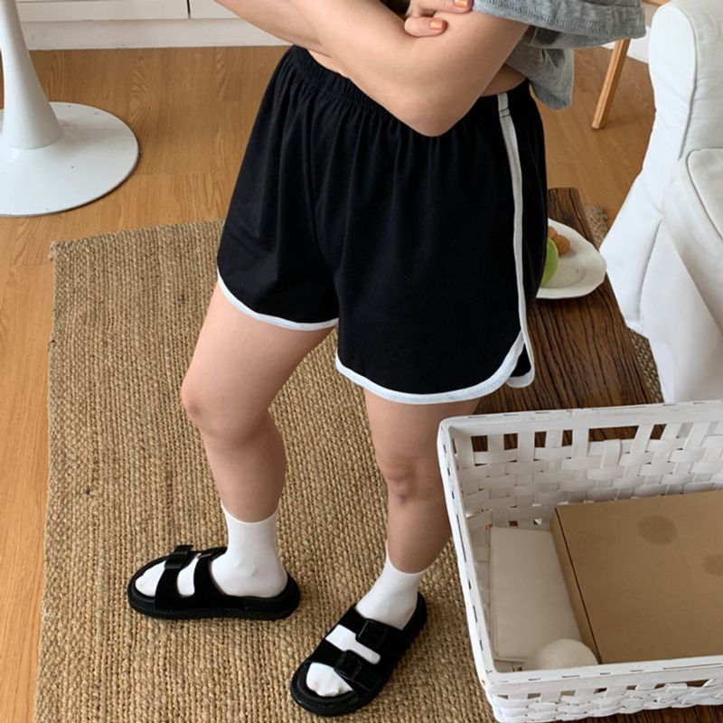 Summer Korean loose casual sports shorts, simple and versatile women's single pants, five color comfortable home clothes_voghion.com