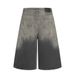 Men's Clothing Distressed White Gradient Denim Shorts Men's Straight Summer Ink Splash Dirty Washed Wide Leg Shorts Trendy_voghion.com