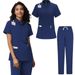 Damenbekleidung OP-Anzug Uniform Damen Jogginghose Krankenhaus Apotheke Arbeitskleidung Weiche Mikroelastische Handwaschkleidung SPA Kurzarm_voghion.com