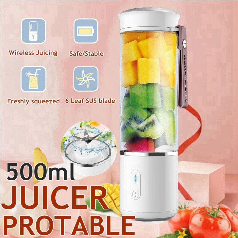 500 ml bærbar juiceblender usb elektrisk mixer frugt smoothie blender til maskine personlig mad genopladelig madblender_voghion.com