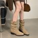 2025 Neue Herbst- und Winterstiefel aus Wildleder im Western-Cowboy-Stil mit mittlerem Absatz und mehreren Funktionen_voghion.com