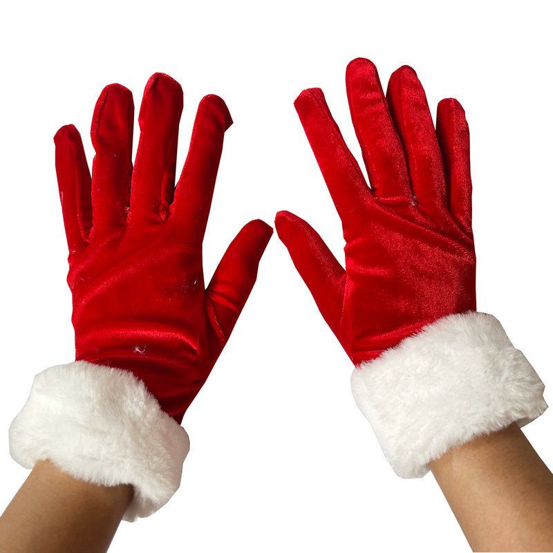 Christmas sock Short canary and white wool gloves Christmas gala ceremonial performance gloves Winter gloves_voghion.com