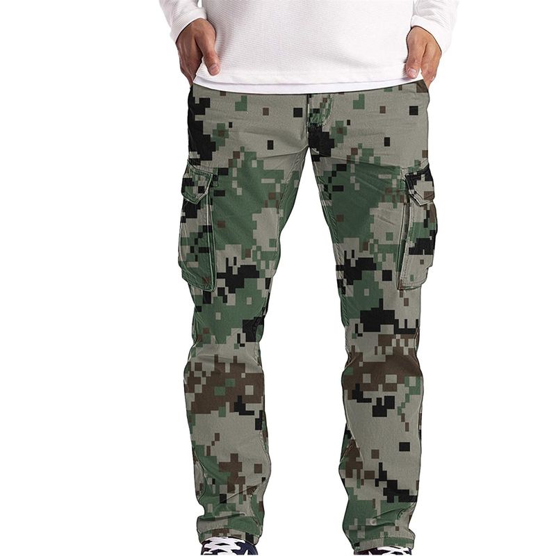 Pantaloni sport pentru bărbați, stil camuflaj, lejer, drept, pentru patru sezoane_voghion.com