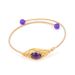 New Handmade Wire Wrapped Gold Agate Bead Open Simple Devil's Eye Bracelet B44_voghion.com