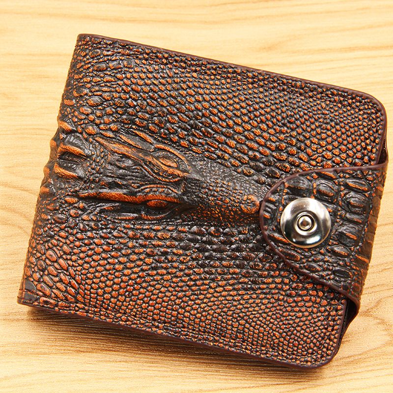 Portafoglio da uomo alla moda, in coccodrillo, corto, con fibbia magnetica, stile hipster, per monete._voghion.com