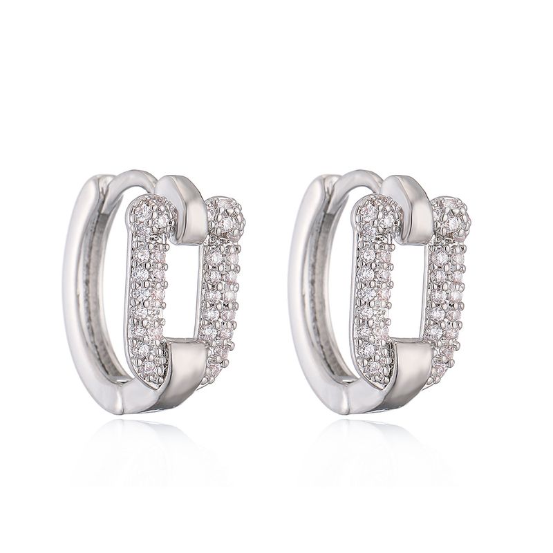 Australian Fashion Exquisite Copper Plated True Gold Zircon Geometric for Women's Unique and Versatile Earrings_voghion.com