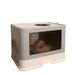 Pet Head Folding Box Closed Type Detachable Tray Double Door Top Entry Toilet With Cat Litter Scoop_voghion.com