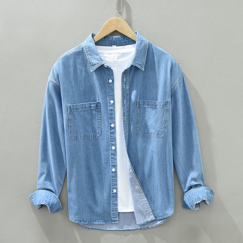 Jeanshemdjacke für Herren – Langärmliges, lässiges Arbeitsoberteil mit entspannter Passform und klassischem Komfort_voghion.com