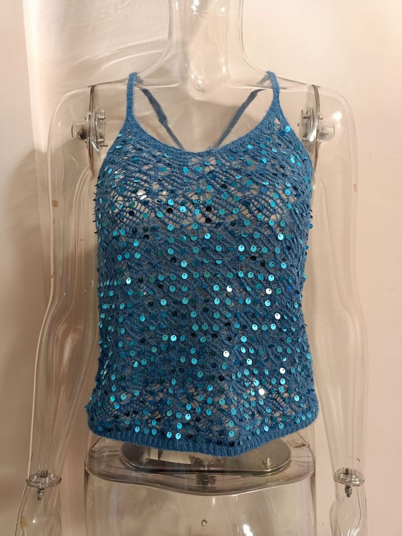 Women's Clothing Sexy One Piece Swimsuit Sequined Beach Backless Swimsuit_voghion.com