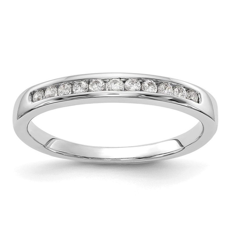 14k White Gold 1/5 Carat Lab Grown Diamond VS+ F+ Complete Channel Set Band_voghion.com