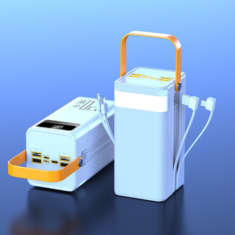 120W Super Fast Charging Power Bank - 50000mAh Massive Capacity With Built-in Cables, Portable & High-Speed For Outdoor Travel_voghion.com