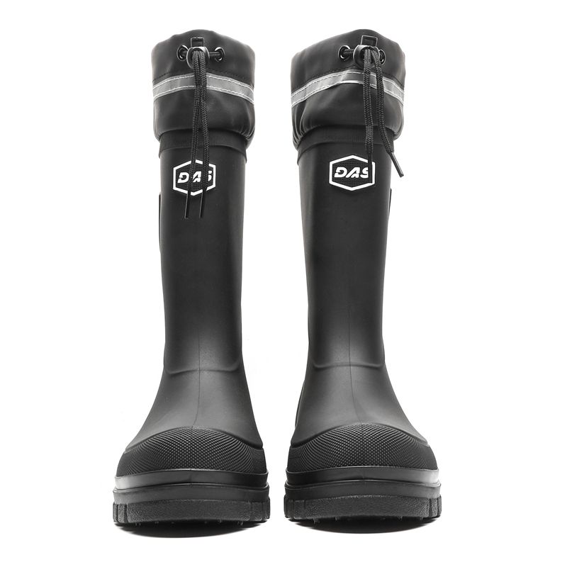 2024 Autumn And Winter Fleece-Lined Drawstring Rain Boots_voghion.com
