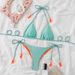 New Sexy Bikini Swimwear Women's Plain Tassel Split Beach Swimwear Set Women's Style_voghion.com