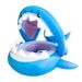 Kids Inflatable Swim Ring With Canopy & Handles - Anti-Tip Design For Ages 3-8 (Cartoon Print Non-Slip Seat Quick Inflation Includes Repair Patch)_voghion.com