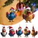 Neu Weihnachten Kreative Tier Huhn Hahn Serie Anhänger Weihnachten Baum Anhänger Acryl Anhänger_voghion.com