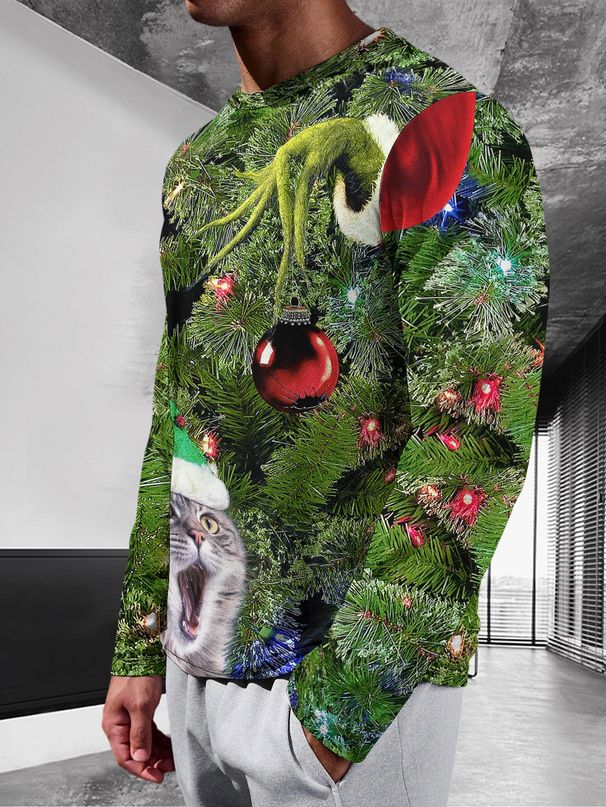 Casual 3D Print T Shirt For Men Christmas T Shirts Fashion Handsome Spring And Summer Long Sleeve Soft Cotton 2025 New Design_voghion.com