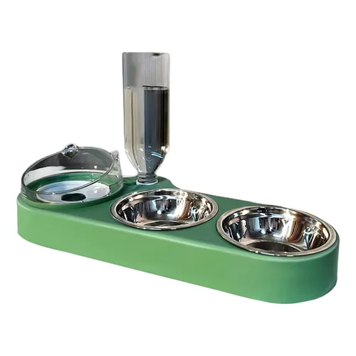 Guangying High-Capacity Pet Feeder Bowl Set With Beveled Mouth Automatic Drinking Water Splash-Proof Multi-Functional Cat Dog Food Bowl_voghion.com