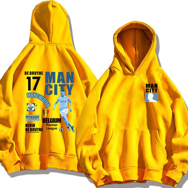 370G Football Front And Back Printed Kevin Delaunay MANCITIY Long Sleeved Hoodie_voghion.com