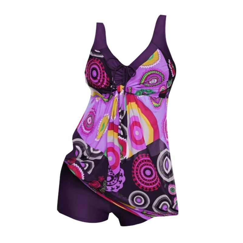 Happybuyner Women Tankini Set Floral Swimsuit Padded High Waist Beachwear Bikini Set Monokini Ladies Swimwear Swimming_voghion.com