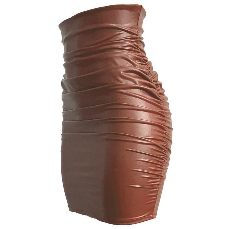 Women's Clothing PU Leather Skirt Half Length Skirt Large Size Skirt Female Zipper Skirt Pleated Skirt Hip_voghion.com