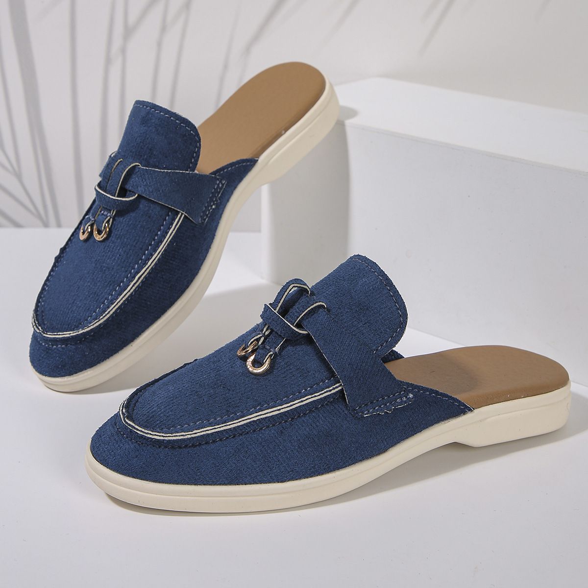 Mules femininas de bico fechado para a primavera - Mocassins sem cadarço com palmilha acolchoada, chinelos casuais e sandálias para áreas externas_voghion.com