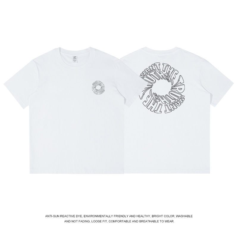 Street trendsetter letter printed round neck T-shirt with summer niche design, cool boy wear, pure cotton short sleeved T-shirt_voghion.com