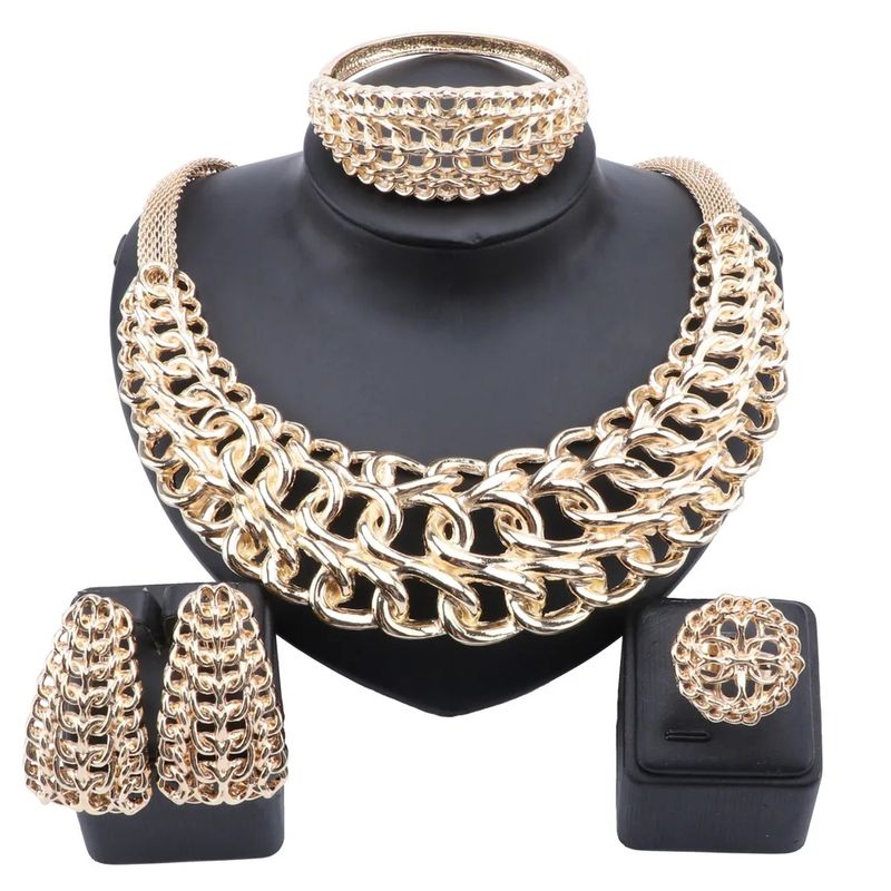 Dubai Gold Color Jewelry Sets For Women Big Necklace African Jewelry Set Women Italian Bridal Wedding Accessories Jewelry Sets_voghion.com