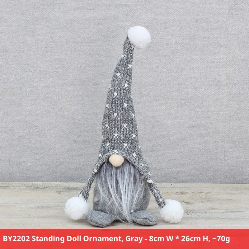 "Poupée gnome sans visage faite à la main avec du fil doux - Décoration de Noël, cadeau pour les fêtes (rose/rouge/gris/marron/vert)"_voghion.com