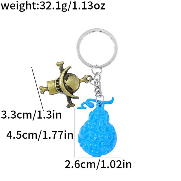 ONE PIECE Duivelsfruit Sleutelhanger Luffy Rubber Fruit Auto_voghion.com