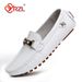 YRZL Men's Handmade PU Leather Casual Driving Flats Slip-on Urious Comfortable Mocasines White Loafer Shoes Men_voghion.com