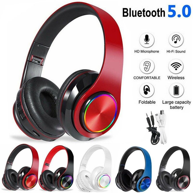 Cuffie stereo Bluetooth wireless/cablate, auricolari over-ear per iPhone Samsung_voghion.com