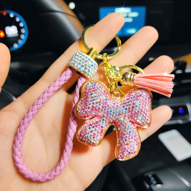 Ünlü Elmas Yay Anahtarlık Üst Düzey Sevimli Araba Anahtarlık Kadın Çanta Kolye Küçük Hediye_voghion.com