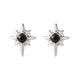 Black And White Titanium Steel Eight Pointed Star Earrings Inlaid With Zircon Star Design High Street Style Earrings For Men And Women_voghion.com