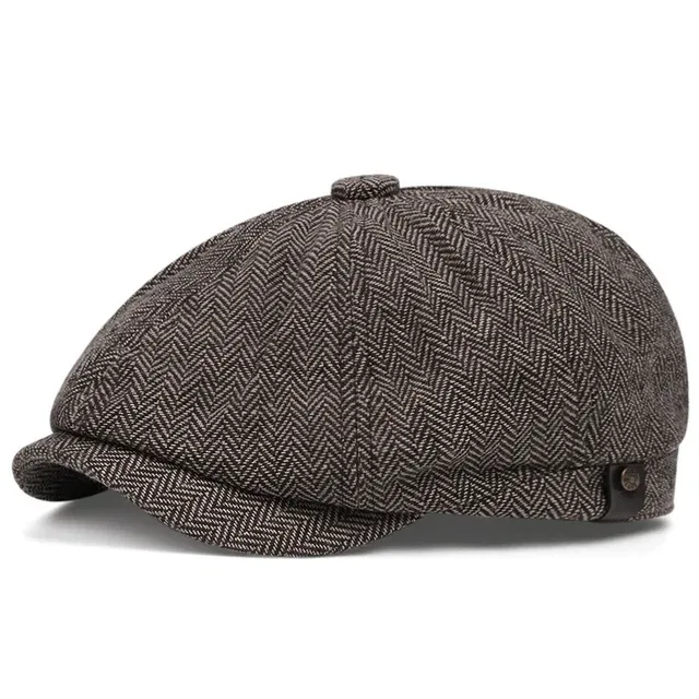 Moda retrò britannico Newsboy donne 2024 primavera autunno berretto ottagonale moda berretti a spina di pesce per uomo cappelli da pittore_voghion.com