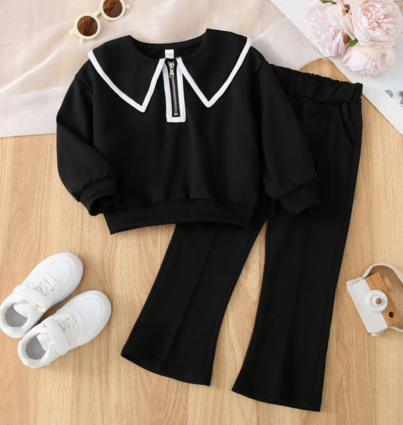 Kid's Clothing 2025 Autumn New Style Little Girl Casual Two Piece Suit Female Baby Fashionable Bell Bottom Pants_voghion.com