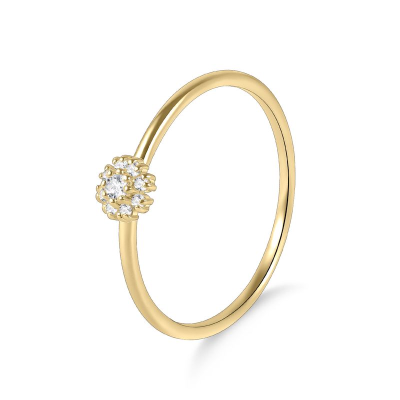 Simple Ring S925 Sterling Sølv Indlagt Moissanite Golden Dawn Series Lille Ring Stable Par Ring_voghion.com