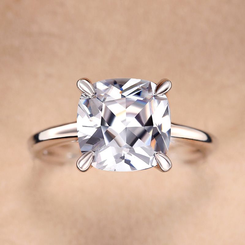 Luksuriøse Halo-forlovelsesringer for kvinner, runde og firkantede kubiske zirkonia-gifteringer, glitrende CZ-solitaire-brudesmykker_voghion.com