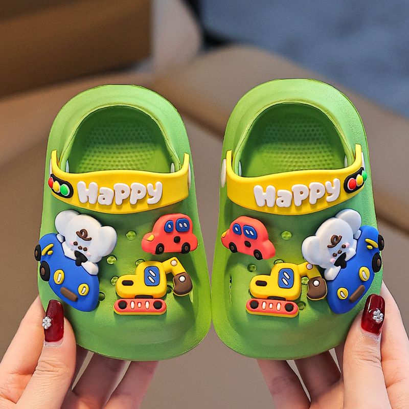 Kinder Hausschuhe Jungen Sommer süße Babyschuhe Indoor Home weiche Unterseite rutschfeste Cartoon Mädchen geschlossene Zehenlochschuhe_voghion.com
