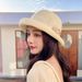 Fashion 2024 New Arrival Sun Hat Female Beach Sunscreen For Women Summer Curled Pearls Straw Breathable Knitted Bucket Cap_voghion.com